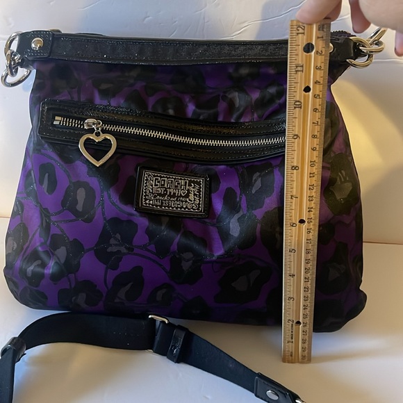 Coach Daisy F20060 Black and Purple Poppy Ocelot - Picture 9 of 10